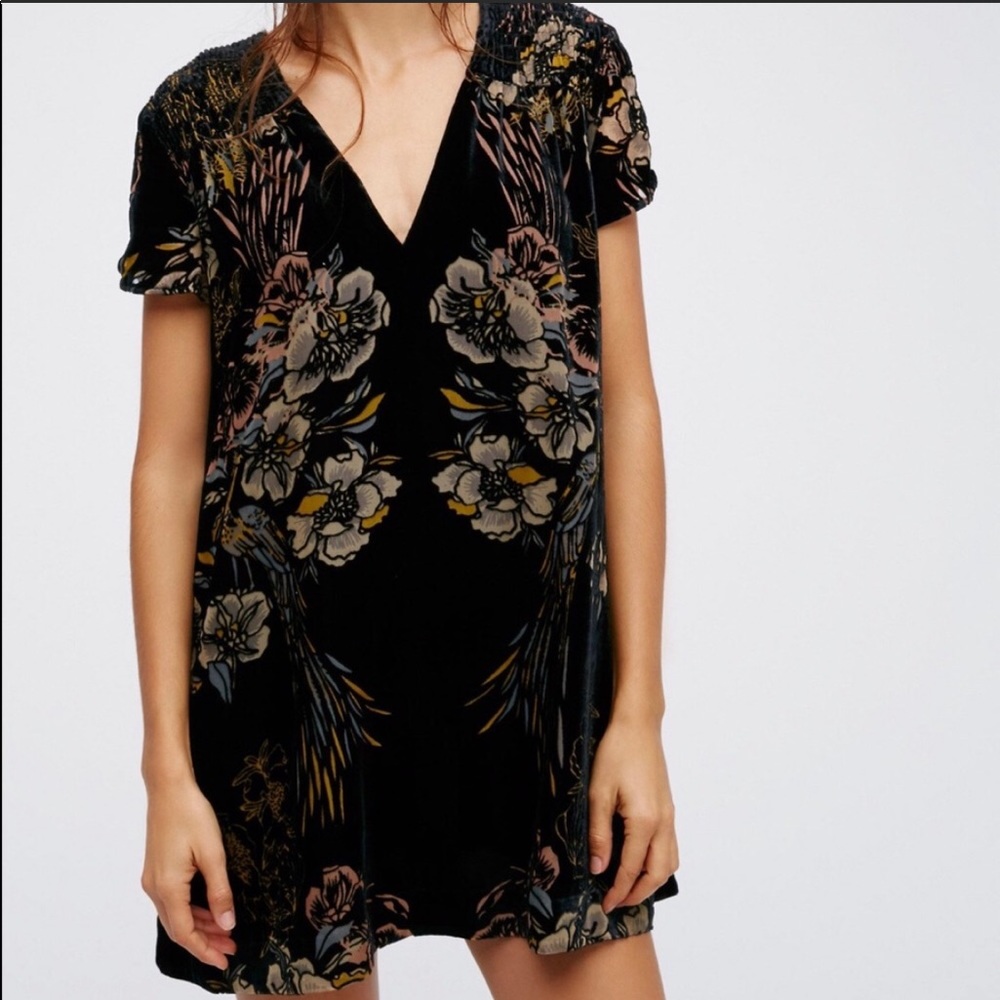 Free people Actin’ single velvet mini dress